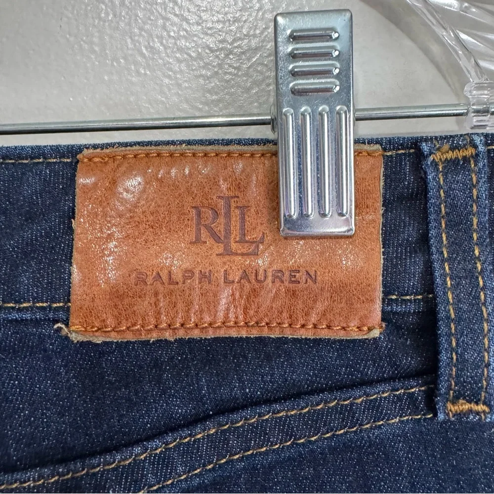 Lauren Ralph Lauren Dark Wash Jeans Denim Straight Leg Size 12 Petite 29” inseam - Picture 13 of 14